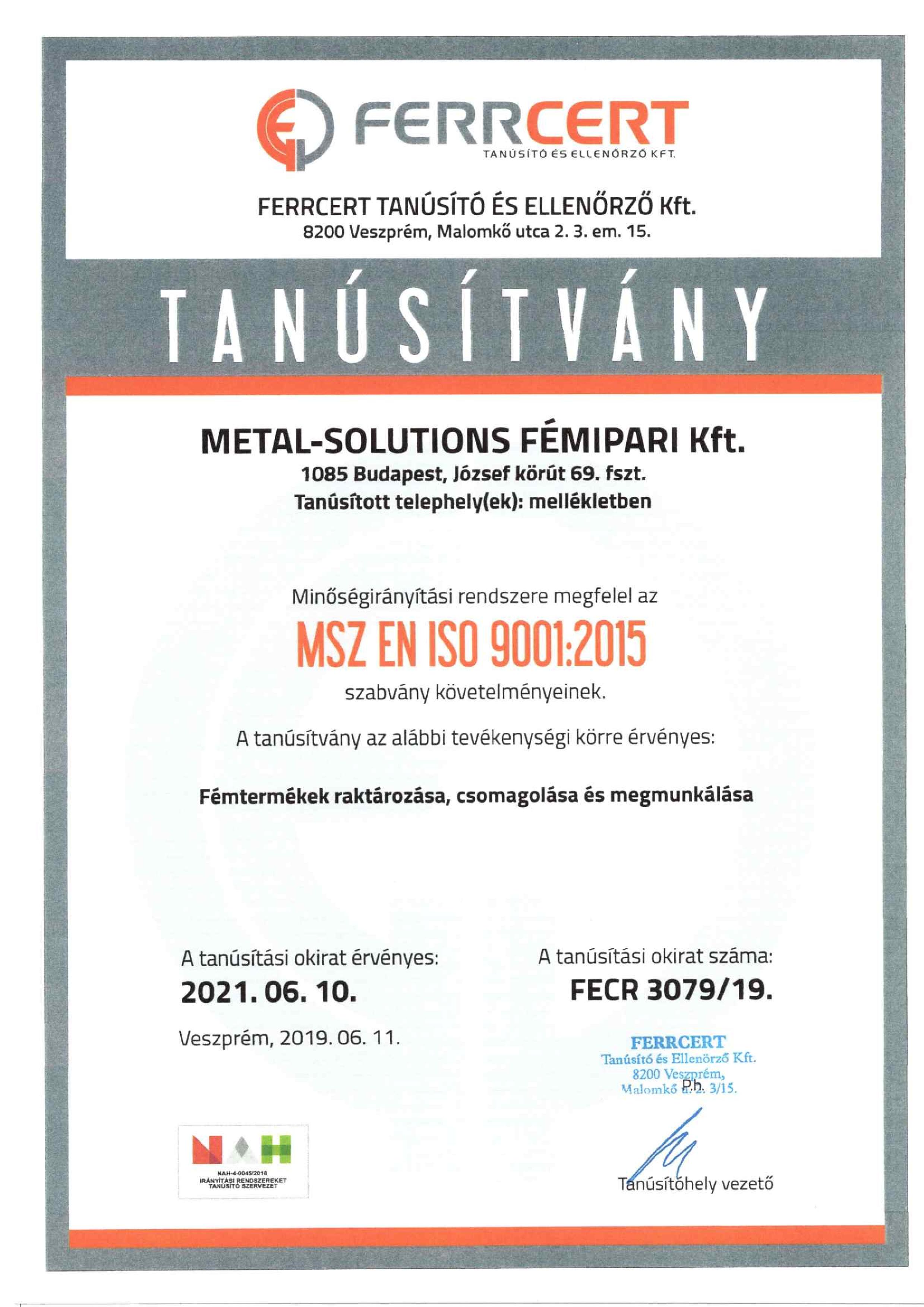 tan msz 9001 2015